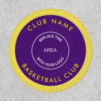 Custom Logo Basketball Club Name Gold Purple Patch