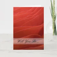 Red Ranunculus Petals Will You Be My Bridesmaid Invitation