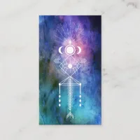 *~* Sacred Geometry Watercolor Aztec Tribal Shaman Business Card