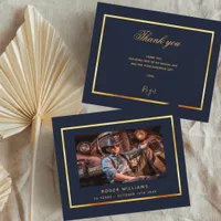 Budget birthday blue gold photo thank you
