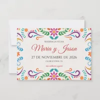 Elegant Colorful Floral Fiesta Spanish Wedding Save The Date