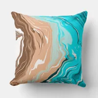 Abstract Beach Fluid Art  Throw Pillow