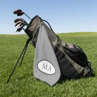 Black and White pattern with Initials, Golf Towel