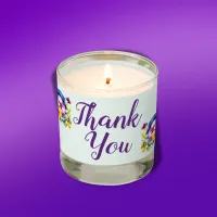 Thank You with Pansies, Purple & Yellow | Scented Candle