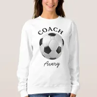 Football Soccer Coach Name Simple Minimal Script Sweatshirt