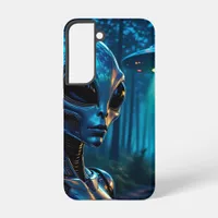 Hyper Realistic Alien and UFO in the Forest Samsung Galaxy S22 Case
