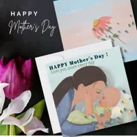 Love you More Mothers Day with a baby Holiday Card