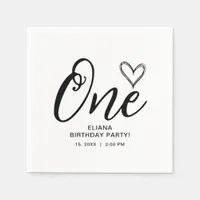 Modern Minimal Boho 1st Birthday Napkins