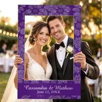 3D Purple Daisies Personalized Wedding Photo Selfie Frame