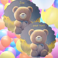 Teddy bear in a meadow, cute custom  balloon