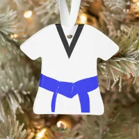 Martial Arts Light Blue Belt Uniform Ornament