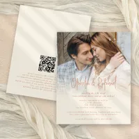 Budget Photo Overlay QR Terracotta Cream Wedding