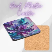 Beautiful Turquoise & Pink Abstract Pattern | Beverage Coaster