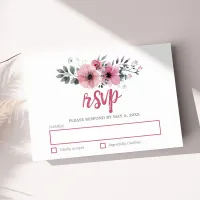 Floral Watercolor Poppies Wedding RSVP Card