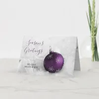 Elegant Snow Scene Purple Ornament Company Holiday