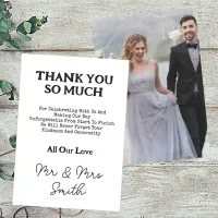 Elegant Mr & Mrs Wedding Photo Thank You Card