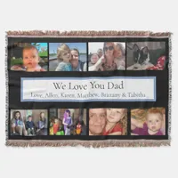 Personalized Family Photos | Gifts for Dad Throw Blanket