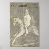 You Rock! Child and Rocking Horse Poster