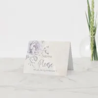 Rustic Lilac and Alabaster Peony Floral Thank You Card