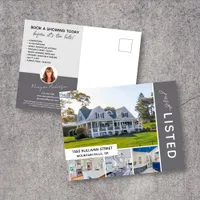 JUST LISTED 4 Photo Real Estate Marketing Postcard