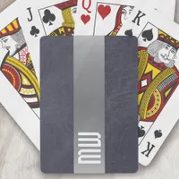 Cool Leather Metal Stripe Bold Monogram Poker Cards