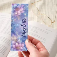 Sparkling Floral Watercolor Dream Personalized Bookmarks