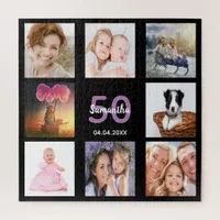 50th birthday 50 photo collage black woman jigsaw puzzle