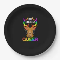 Oh Deer Queer Funny LGBTQ Pride Awareness  Paper Plates