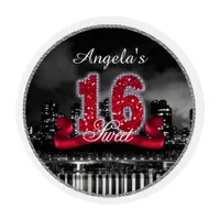 City Lights Sweet Sixteen Red ID242 Edible Frosting Rounds