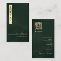 Professional Luxe Emerald Green Gold Business Card