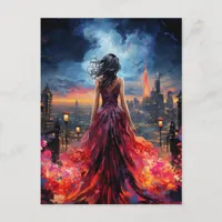 Woman in the City Postcard