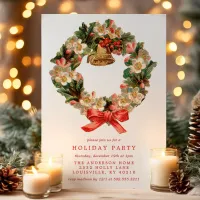 Vintage Victorian Christmas Wreath Holiday Party Invitation