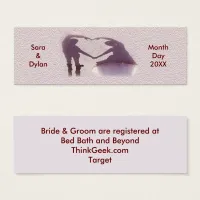 Bridal Couple Silhouette Heart Sand Registry Card