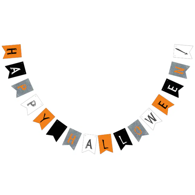 Happy Halloween in Halloween colors Bunting Flags