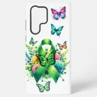 Lyme Disease Awareness Ribbon and Butterflies Samsung Galaxy S22 Ultra Case
