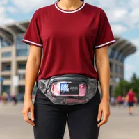 Just Run Marathon Runner Race Blue, White & Black Clear Fanny Pack