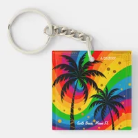 [South Beach Vibes] Retro Tropical Palm Trees Keychain