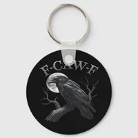 Crow F-Caw-F Funny Bird Moon Gothic Adult Humor Cr Keychain