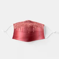 Monogram Metallic Christmas Red Dripping Glitter Adult Cloth Face Mask