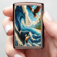 Majestic Orca and Eagle Dance Zippo Lighter