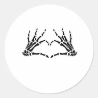 Heart Shaped Skeleton Hands Unique Art Vintage Classic Round Sticker