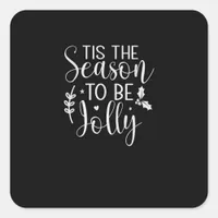 Tis Season Pumpkin Halloween Witch Hat Costume Square Sticker