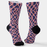 American Flag in the Wind Waving Banner Tiled Socks