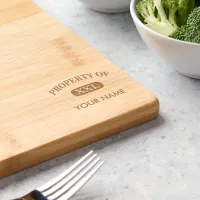 Property of XXL Your Name Corner Engraved Cutting Board