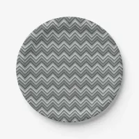 Gray Zig Zags Paper Plates