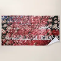 *~ Glitter Patriotic Distressed  USA Flag AP27 Beach Towel