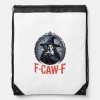 F-Caw-F Classic Retro Graphic Drawstring Bag
