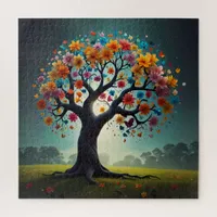 Whimsical flowering bloom Tree Jigsaw Puzzle