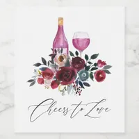 Boho Burgundy and Navy Wine Tasting Label