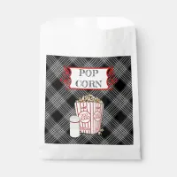 Black Plaid Popcorn Retro Paper Bag